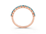 Rose gold Round Blue Topaz Half-Eternity Prong-Set Band_9