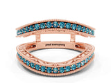 Rose gold Round Blue Topaz Milgrain Eternity Band with Channel Setting_18