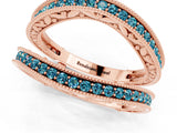 Rose gold Round Blue Topaz Milgrain Eternity Band with Channel Setting_19
