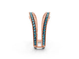 Rose gold Round Blue Topaz Milgrain Eternity Band with Channel Setting_20