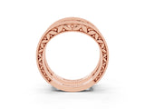 Rose gold Round Blue Topaz Milgrain Eternity Band with Channel Setting_21