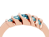 Rose gold Round Blue Topaz Multi-Row Crossover Band_10