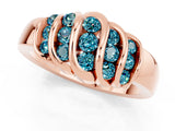 Rose gold Round Blue Topaz Multi-Row Crossover Band_7
