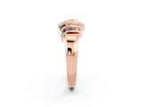 Rose gold Round Blue Topaz Multi-Row Crossover Band_8