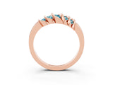 Rose gold Round Blue Topaz Multi-Row Crossover Band_9