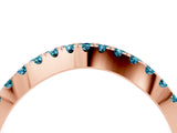 Rose gold Round Blue Topaz Pavé Curved Band with Shared Prong Setting_10