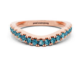 Rose gold Round Blue Topaz Pavé Curved Band with Shared Prong Setting_6