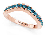 Rose gold Round Blue Topaz Pavé Curved Band with Shared Prong Setting_7