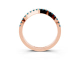 Rose gold Round Blue Topaz Pavé Curved Band with Shared Prong Setting_9