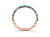 Rose gold Round Blue Topaz Pavé Eternity Band with Shared Prong Setting_9