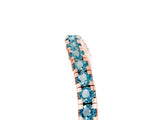 Rose gold Round Blue Topaz Pavé Half Eternity Band with Shared Prong Setting_11