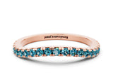 Rose gold Round Blue Topaz Pavé Half Eternity Band with Shared Prong Setting_6