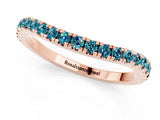 Rose gold Round Blue Topaz Pavé Half Eternity Band with Shared Prong Setting_7