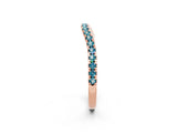 Rose gold Round Blue Topaz Pavé Half Eternity Band with Shared Prong Setting_8