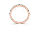 Rose gold Round Blue Topaz Pavé Half Eternity Band with Shared Prong Setting_9
