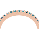 Rose gold Round Blue Topaz Pavé Set Curved Wedding Band_10