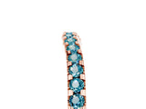 Rose gold Round Blue Topaz Pavé Set Curved Wedding Band_11