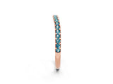 Rose gold Round Blue Topaz Pavé Set Curved Wedding Band_8