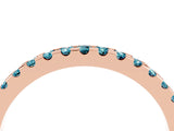 Rose gold Round Blue Topaz Pavé Set Eternity Band with Micro Prong Setting_10