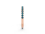 Rose gold Round Blue Topaz Pavé Set Eternity Band with Micro Prong Setting_8