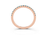 Rose gold Round Blue Topaz Pavé Set Eternity Band with Micro Prong Setting_9