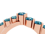 Rose gold Round Blue Topaz Prong-Set Crossover Band_10