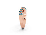 Rose gold Round Blue Topaz Prong-Set Crossover Band_8