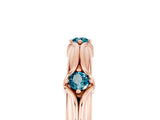 Rose gold Round Blue Topaz Prong Set Milgrain Eternity Band_11