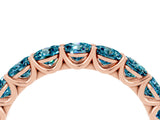 Rose gold Round Blue Topaz Shared Prong Eternity Band_10