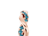 Rose gold Round Blue Topaz Twist Eternity Band with Pavé Setting_11