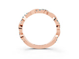 Rose gold Round Blue Topaz Twist Eternity Band with Pavé Setting_9