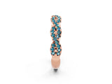 Rose gold Round Blue Topaz Twisted Eternity Band with Pavé and Shared Prong Setting_20