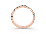 Rose gold Round Blue Topaz Twisted Eternity Band with Pavé and Shared Prong Setting_21