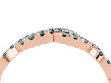Rose gold Round Blue Topaz Twisted Eternity Band with Pavé and Shared Prong Setting_22