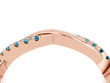 Rose gold Round Blue Topaz Twisted Infinity Band with Prong Setting_10