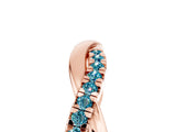 Rose gold Round Blue Topaz Twisted Infinity Band with Prong Setting_11