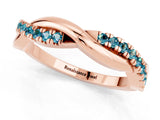 Rose gold Round Blue Topaz Twisted Infinity Band with Prong Setting_7