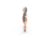Rose gold Round Blue Topaz Twisted Infinity Band with Prong Setting_8