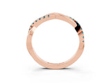 Rose gold Round Blue Topaz Twisted Infinity Band with Prong Setting_9