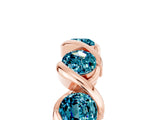 Rose gold Round Blue Topaz Wave Band with Channel Setting and Shared Prongs_11