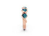 Rose gold Round Blue Topaz Wave Band with Channel Setting and Shared Prongs_8