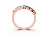Rose gold Round Blue Topaz Wave Band with Channel and Shared Prong Setting_21
