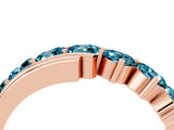 Rose gold Round Blue Topaz Wave Band with Channel and Shared Prong Setting_22