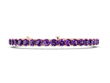 Rose gold Round Brilliant Amethyst Tennis Bracelet with Prong Setting_4