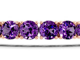 Rose gold Round Brilliant Amethyst Tennis Bracelet with Prong Setting_5