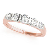 Rose gold Round Brilliant Channel Set Diamond Band