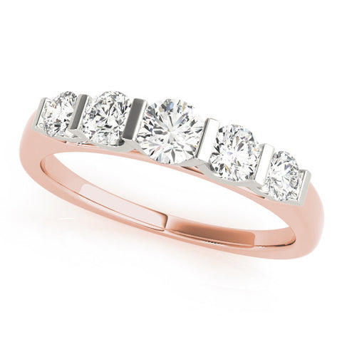 Rose gold Round Brilliant Channel Set Diamond Band
