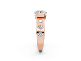 Rose gold Round Brilliant Channel-Set Diamond Ring with Bezel Prong Setting_16