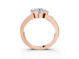 Rose gold Round Brilliant Channel-Set Diamond Ring with Bezel Prong Setting_17