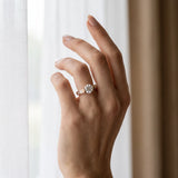 Rose gold Round Brilliant Channel-Set Diamond Ring with Bezel Prong Setting_6